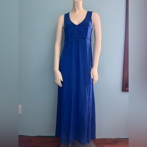 Old Navy Women's Fit & Flare Maxi Dress Blue V Neck Size XS
